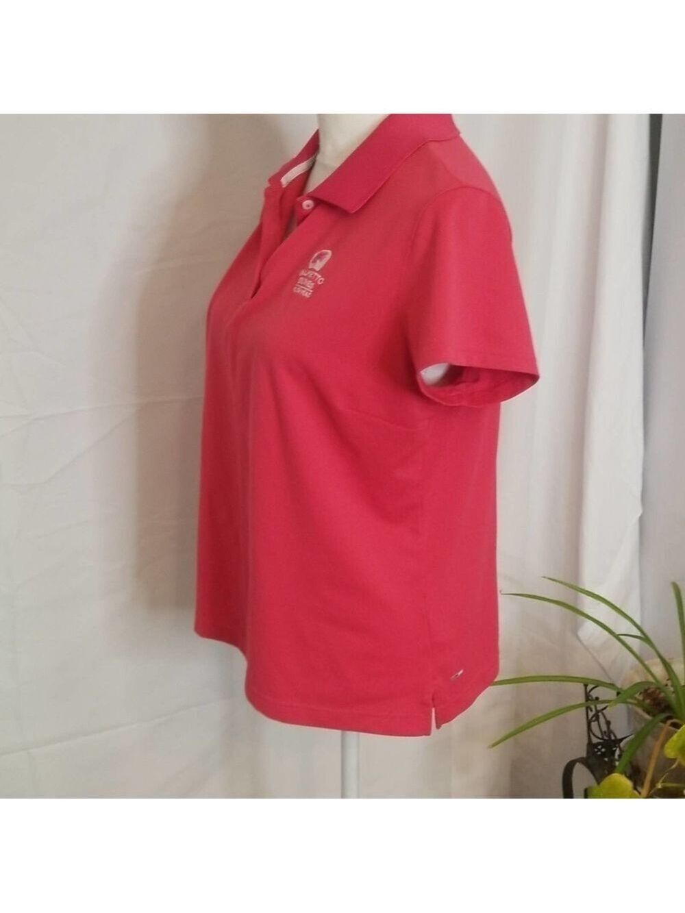 Adidas L golf top short sleeve polo button collared embroidered logo Climalite - Picture 3 of 11